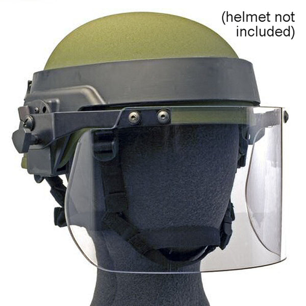 Paulson DK7 Series Polycarbonate Riot Face Shield, Coated / Helmet Band Assembly, 6in.