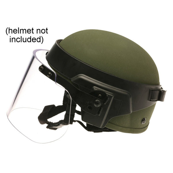 Paulson DK7 Series Polycarbonate Riot Face Shield, Coated / Helmet Band Assembly, 6in.